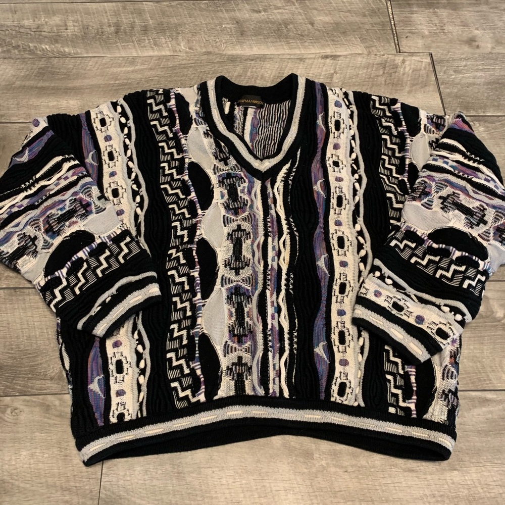 Chapman Vibrant Mercerized Hip Hop McGregor Biggie Sweater Vintage Size Small - Picture 5 of 9